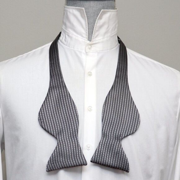 Men's Self-tied Bow Tie 100%Silk Big Butterfly S634 grey Ornament - Picture 8 of 16